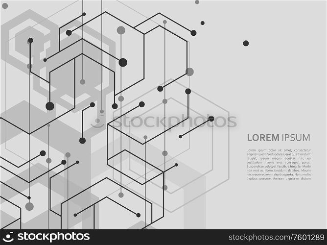 Geometric abstract background with hexagons structure. Geometric abstract background with hexagons
