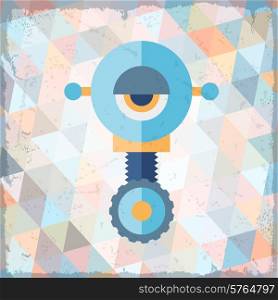 Geometric abstract background with robot.