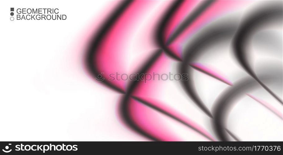 Geometric abstract background with waves in blurred colors. Geometric colorful abstract background
