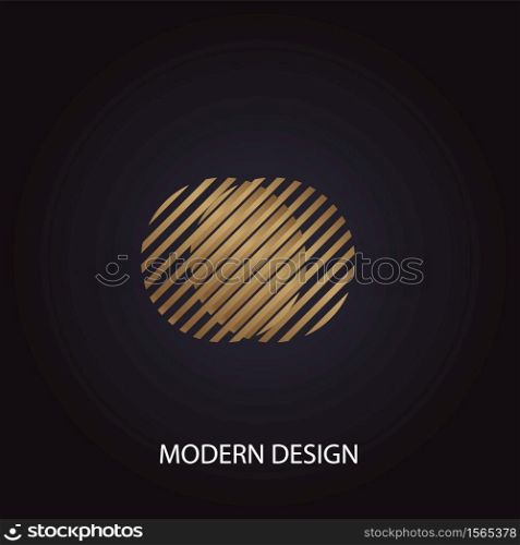 Geometric abstract golden circles modern luxury design on black background