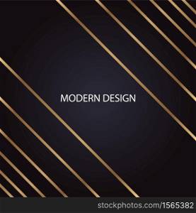 Geometric abstract golden diagonal lines modern luxury design on black background