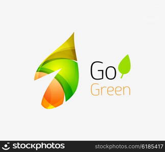 Geometric abstract leaf business logo. Geometric abstract leaf business logo. Vector illustration