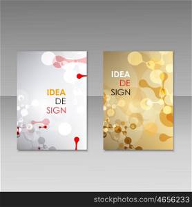 Geometric abstract modern colorful brochure templates, design elements, molecule background.