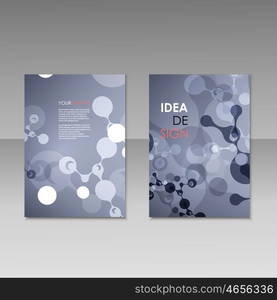 Geometric abstract modern colorful brochure templates, design elements, molecule background.