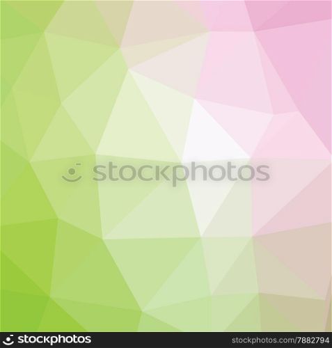 Geometric abstract pink and green low-poly paper background.
