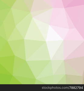 Geometric abstract pink and green low-poly paper background.