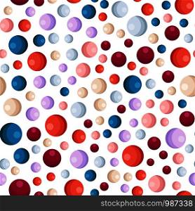 Geometric abstract round or circle seamless pattern - colored balls on white background. geometry shapes - repeatable motif for textile, carpet, wrapping paper, fabric. - Vector illustration. Geometric abstract round seamless pattern