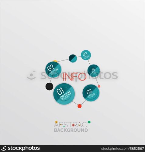 Geometric abstract shape infographic layouts, colorful buttons with text