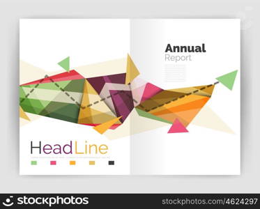 Geometric annual report business template, flyer or brochure layout