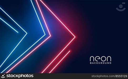geometric arrow style neon lights banner design