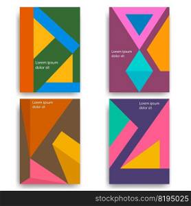 geometric art brochure cover set custom modification for print