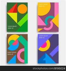 geometric art brochure cover set custom modification for print template