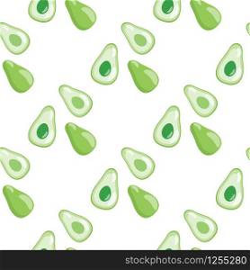 Geometric avocado seamless pattern on white background. Vegetarian healthy food wallpaper. Design for fabric, textile print, wrapping paper, kitchen textiles. Trendy vector illustration. Geometric avocado seamless pattern on white background.