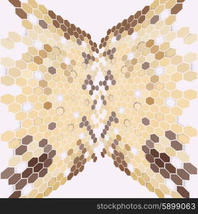 Geometric background, abstract hexagonal retro pattern vector