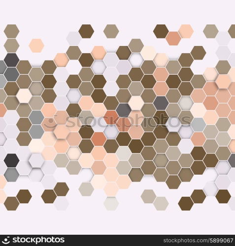 Geometric background, abstract hexagonal retro pattern vector