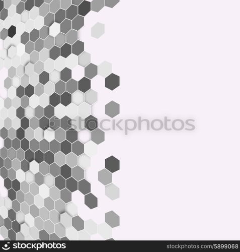 Geometric background, abstract hexagonal retro pattern vector
