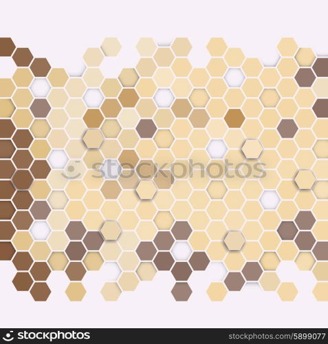 Geometric background, abstract hexagonal retro pattern vector
