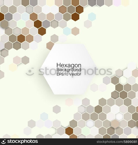 Geometric background, abstract hexagonal retro pattern vector