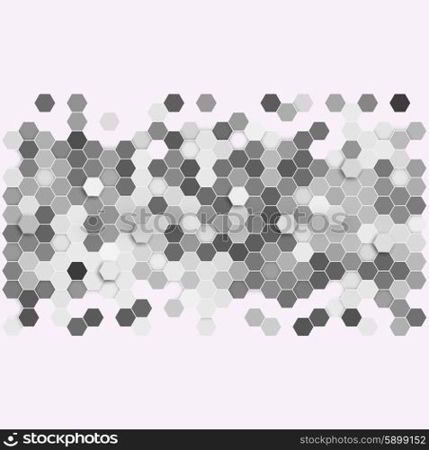 Geometric background, abstract hexagonal retro pattern vector