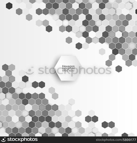 Geometric background, abstract hexagonal retro pattern vector