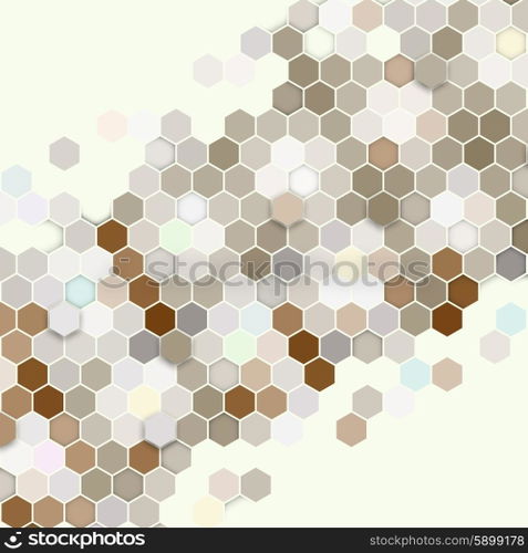 Geometric background, abstract hexagonal retro pattern vector