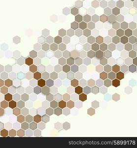 Geometric background, abstract hexagonal retro pattern vector
