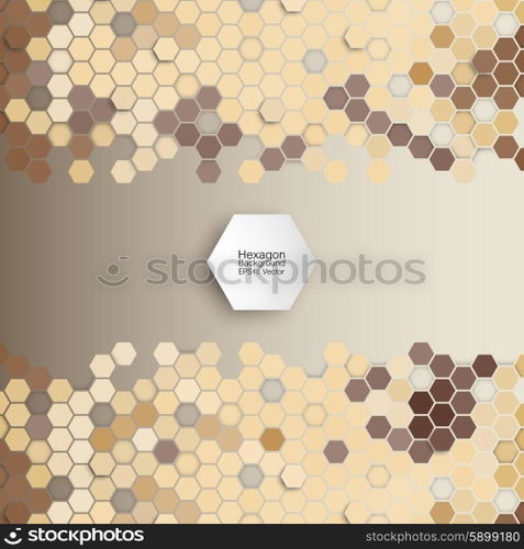 Geometric background, abstract hexagonal retro pattern vector