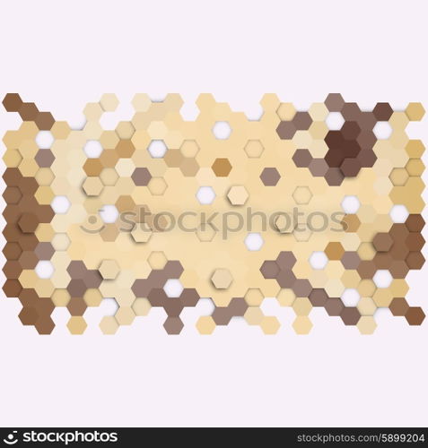Geometric background, abstract hexagonal retro pattern vector