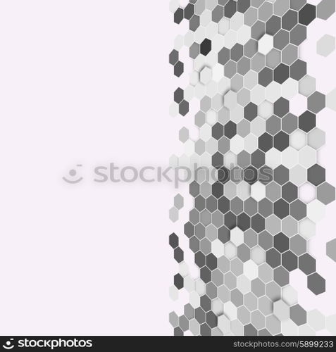 Geometric background, abstract hexagonal retro pattern vector