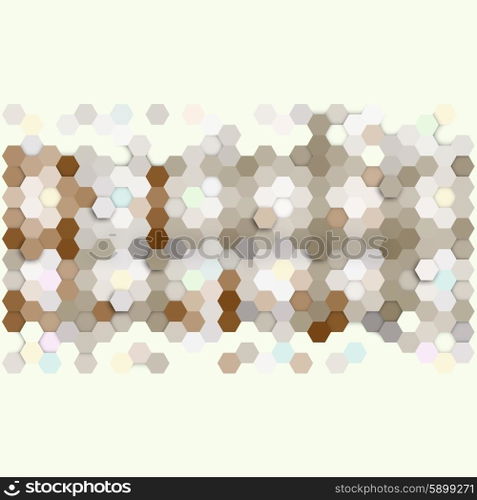 Geometric background, abstract hexagonal retro pattern vector