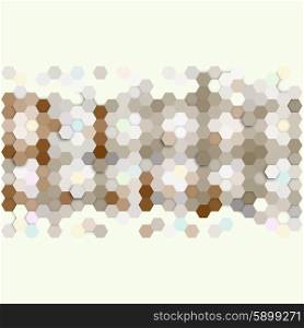 Geometric background, abstract hexagonal retro pattern vector