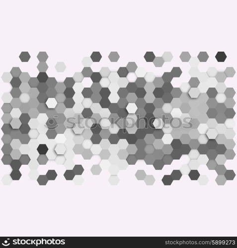 Geometric background, abstract hexagonal retro pattern vector