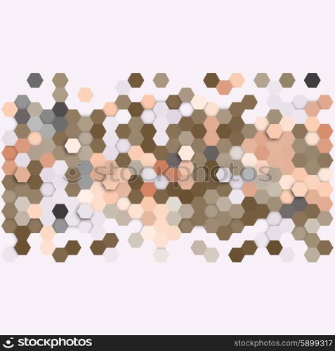 Geometric background, abstract hexagonal retro pattern vector