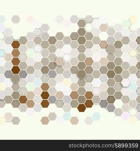 Geometric background, abstract hexagonal retro pattern vector