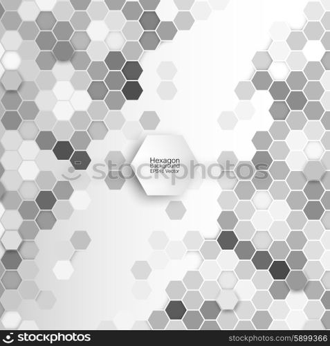 Geometric background, abstract hexagonal retro pattern vector