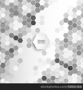 Geometric background, abstract hexagonal retro pattern vector