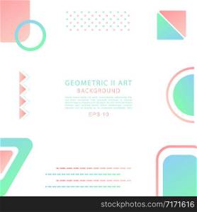 Geometric background art design modern abstract shape styel color pastel. vector illustration