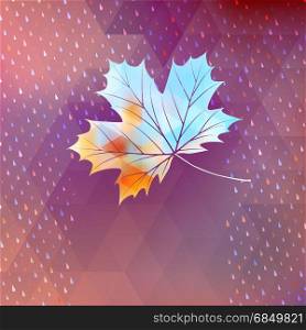 Geometric background card with maple leaf. EPS 10 vector