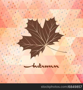 Geometric background card with maple leaf. EPS 10 vector