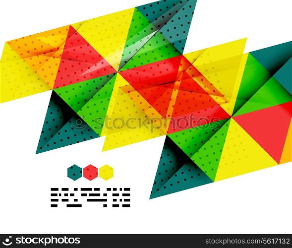 Geometric background in Brazil flag concept. Abstract shapes isolated on white - book, brochure cover design