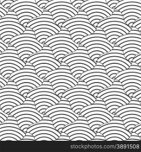Geometric background with black and white stripes. Seamless monochrome pattern with zebra effect.Alternating black and white wavy striped squares.