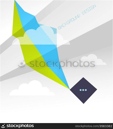 Geometric Background with clouds.