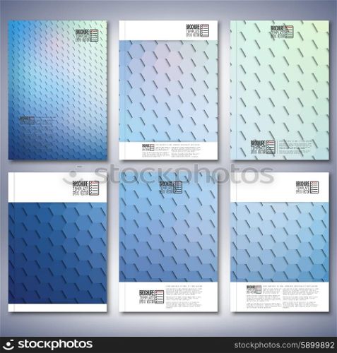 Geometric backgrounds, abstract hexagonal patterns. Brochure, flyer or report for business, templates vector.