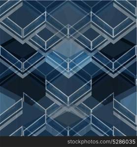 Geometric blue seamless abstract pattern