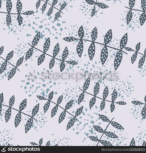 Geometric branch seamless pattern on splash background. Abstract floral ornament. Simple botanical backdrop. Design for fabric , textile print, surface, wrapping, cover. Vector illustration.. Geometric branch seamless pattern on splash background. Abstract floral ornament.