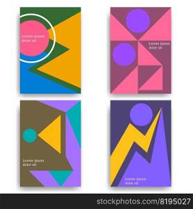 geometric brochure cover set custom modification for print template