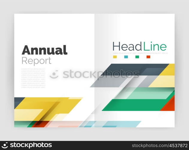 Geometric business annual report templates, modern brochure flyer template. Vector illustration