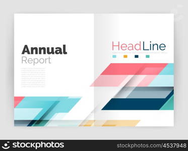 Geometric business annual report templates, modern brochure flyer template. Vector illustration