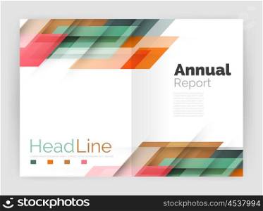 Geometric business annual report templates, modern brochure flyer template. Vector illustration