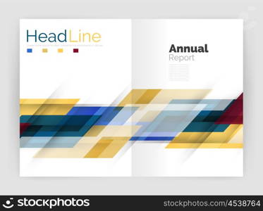 Geometric business annual report templates, modern brochure flyer template. Vector illustration